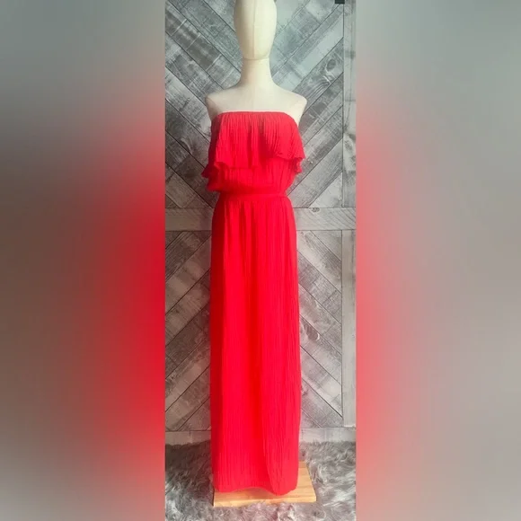 MICHAEL STARS NWOT TARA DOUBLE GAUZE STRAPLESS DRESS - Picture 9 of 13